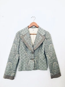 GASP Beautiful Womens Soft Green Jacket/Blazer Two Tone Pattern Size 6 Lined - Picture 1 of 12
