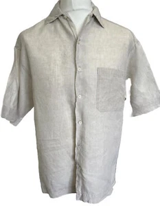 Camicia Paul Smith beige 100% lino maniche corte taglia 15 1/2 colletto piccolo/medio - Foto 1 di 10