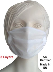 Waschbare Gesichtsmaske 5er-Pack dünn hell stabiler Schutz Büro Straße Salon  - Bild 1 von 3