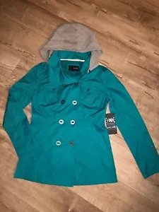 Hurley Winchester Slicker Women Rain Jacket Size S in Teal, NWT - Picture 1 of 7