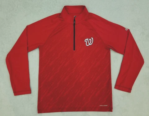 Washington Nationals Majestic Coolbase 1/4 Zip Lightweight Pullover -Mens Medium Cover