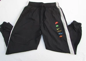 Nike Sportswear Youth Nylon Joggers Track Pants Black Swoosh Big Girls Sz XL - Picture 1 of 21