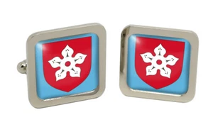 Leicester (England) Square Cufflink in Chrome Box - Picture 1 of 5