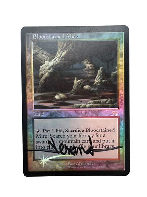 MTG Onslaught ONS Bloodstained Mire FOIL SIGNED Lightly Played LP - Image 1 of 4