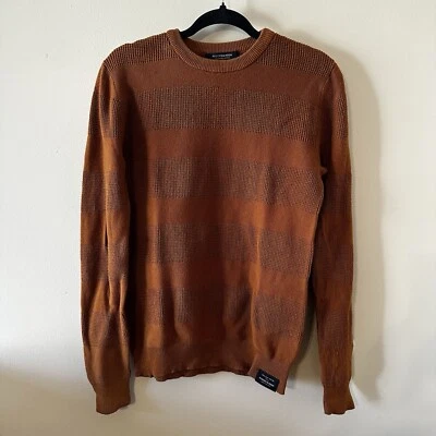 Suéter Scotch & Soda Marrón Para Hombres Crew Tejido Waffle Preppy Aire Libre Vida Nocturna Pequeño Foto 1 de 4