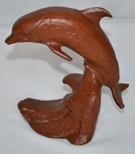 Vintage Red Mill MFG Hand Crafted Dolphin Figure Pecan Shell Resin Figurine #454 - Picture 1 of 6