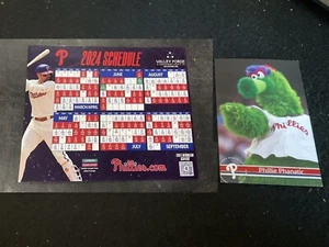 PHILLIES 2024 MAGNET MAGNETIC SCHEDULE & 2022 PHILLIE PHANATIC PHOTO CARD SGA - Picture 1 of 1
