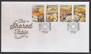 AUSTRALIA 2024 The SHARED TABLE - Food set of 4 V F Used on FDC - in stock NOW - Picture 1 of 1