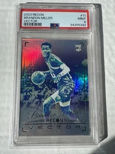 2023-24 Panini Recon Vector #11 Brandon Miller RC Rookie Hornets PSA 9 - Picture 1 of 2