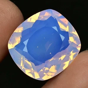 Natural Purple-Pink Welo Opal 18.90 Ct Cushion Unheated Certified Loose Gemstone - Bild 1 von 7