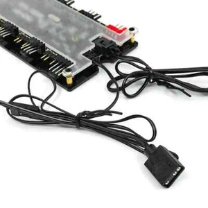 1 to 8 3-Pin ARGB LED Hub with 21-Button 8 Port 4-Pin PWM Fan Hub Remote Control - Afbeelding 1 van 5