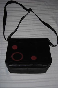 EXCHANGE FAIR TRADE BLACK PURSE RECYCLED RUBBER  GLOBAL PURSE AJUSTABLE STRAP - Picture 1 of 5