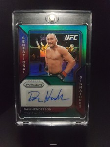 2021 Panini Prizm UFC Sensational Signatures DAN HENDERSON Green Refractor Auto 