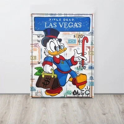 Alec Monopoly Canvas Print "Scrooge Holding Bag and Cane Las Vegas" Wall Art - Image 1 of 4
