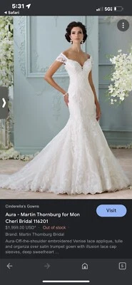 AURA - VESTIDO DE NOVIA MARTIN THORNBURG PARA MON CHERI 116201 Foto 1 de 4