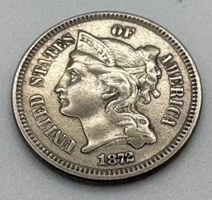 1872 Three 3 Cent Nickel - Picture 1 of 2