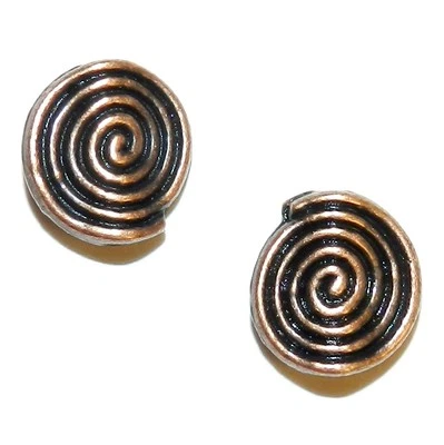 Cuentas espaciadoras de metal texturizado remolino redondo plano de 11 mm de cobre envejecido MB3132 20 piezas Foto 1 de 2