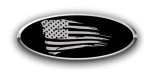 Calcomanías de pegatinas con logotipo superpuesto de bandera en dificultades de EE. UU. NEGRA - Imagen 1 de 1