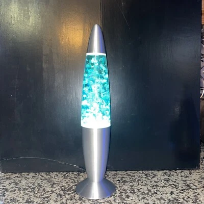"Lámpara estilo lava Glitter Motion 16"" RocketLight azul verde azulado KL-219 2001 Y2K" Foto 1 de 4