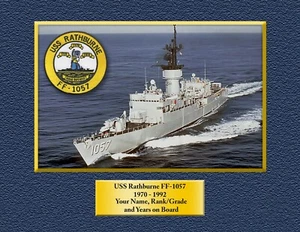 USS Rathburne FF-1057 stampa personalizzata personalizzata di navi US Navy idea regalo unica - Foto 1 di 12