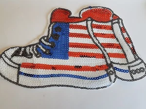 usa boot sneaker american sequin embroidered lace applique motif patch costume - Picture 1 of 1