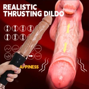 XL Telescopic Realistic Thrusting Dildo Vibrator G-spot Anal Sex Toys for Women - Picture 1 of 56