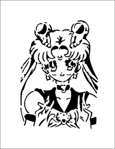 Japanese Anime Girl Character 8.5" x 11" Custom Stencil Sheet FAST FREE SHIPPING - Picture 1 of 1