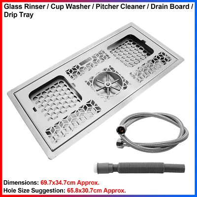 1x 69,7x34,7 cm aprox. Enjuagador/lavadora de vidrio plateado, admite lavado multiángulo Foto 1 de 4