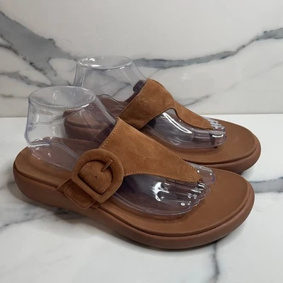 Sandálias femininas Vionic Recovery RX camurça marrom tamanho 9 excelente estado usado conforto - Imagem 1 de 4