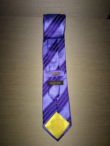 DONALD J TRUMP Signature Collection 100% Silk Woven Tie Dark & Light Purple - Picture 1 of 8