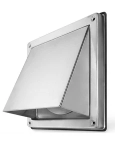New Stainless Steel Dryer Fan Vent Cover Outdoor Walls 6” Weatherproof - Picture 1 of 14