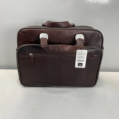Mancini-Expandable Double Compartment Briefcase for 15.6” Laptop/Tablet-Brown - Image 1 of 4