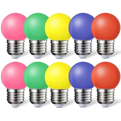 20X 3W  E27 LED Set farbige Leuchtmittel Birnenform gemischt farbige Glühbirnen - Bild 1 von 4