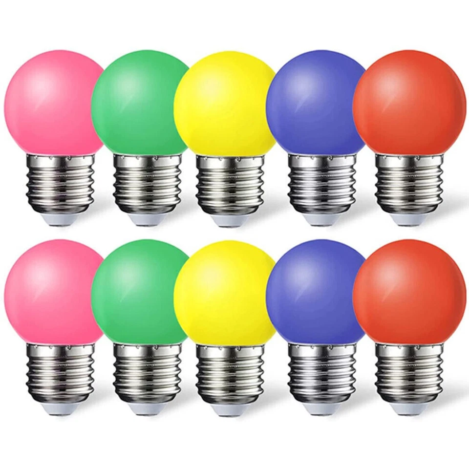 20X 3W  E27 LED Set farbige Leuchtmittel Birnenform gemischt farbige Glühbirnen - Bild 1 von 4