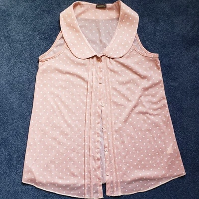 Lavish Maternity Top Tunic Women Sleeveless Button Up Flowy Chiffon Size L - Image 1 of 4