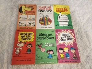 SNOOPY/CHARLIE BROWN 6 Paperback Book Lot CHARLES SCHULZ You're Not For Real  - Picture 1 of 3
