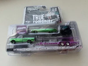 Greenlight Chrome Green True Romance 1872 Chevrolet C-30 1874 Cadillac Eldorado - Picture 1 of 1