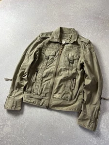 Vintage Diesel Motorcycle Jacket Blue Panthers Fighters Squadron Field Size L - Picture 1 of 9