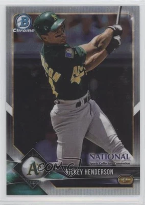 2018 Bowman Chrome National Convention Prism Refractor Rickey Henderson HOF - Image 1 of 2