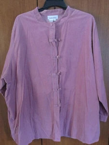 Silhouettes Mauve Blouse Shirt Jacket Corduroy Sz 5X 100% Cotton Bust 66 L 33 - Picture 1 of 3
