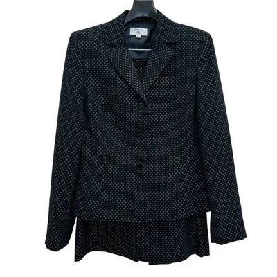 Stresa 2 Piezas Traje Clásico Falda Lápiz Y Blazer Elegante Negro Blanco Talla 8 Foto 1 de 4
