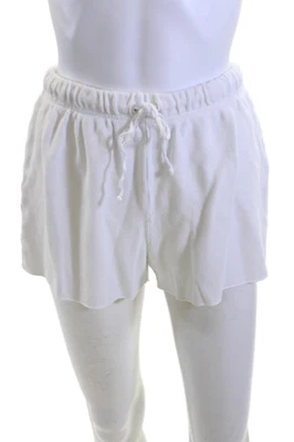 Perfect White Tee Unisex White Sweat Shorts Drawstring Cotton-Spandex Size S - Image 1 of 4