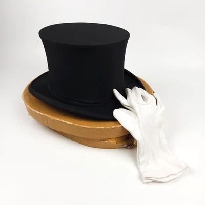Antique Opera Top Hat. Vintage Collapsible Austin Reed Pop Up Topper in Box 56cm - Image 1 of 4