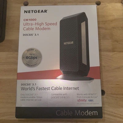 Cable módem de ultra alta velocidad Netgear CM1000 DOCSIS 3,1-W cable de alimentación  Foto 1 de 4