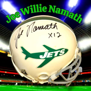 JOE NAMATH AUTOGRAPHED SIGNED N. Y. JETS 1963 THROWBACK LOGO MINI HELMET w/APCOA - Picture 1 of 8