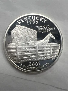 2001 S Kentucky State Quarter Proof Silver 25c Actual Coin Check All My Quarters - Picture 1 of 2