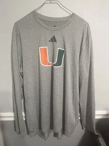 Adidas Miami Hurricanes Primary Locker Logo pregame long Sleeve XL - Picture 1 of 5