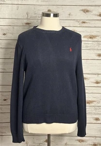 Polo Ralph Lauren marineblau Baumwolle Rundhalsausschnitt Langarm Pullover Sweater Gr. Large - Bild 1 von 5