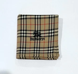 NWT MEN HANDKERCHIEF BURBERRY Brown PLAID CHECK COTTON POCKET SQUARE 17” - Picture 1 of 8
