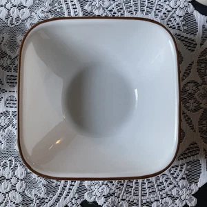 Corelle Discont'd Twilight Grove Single Square 6 1/4" Soup/Cereal Bowl Brown Rim - Picture 1 of 3